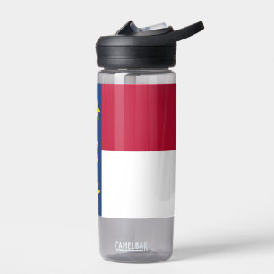 Water bottle with flag of North Carolina, U.S.