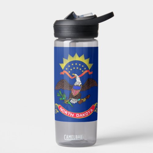 Water bottle with flag of North Dakota US