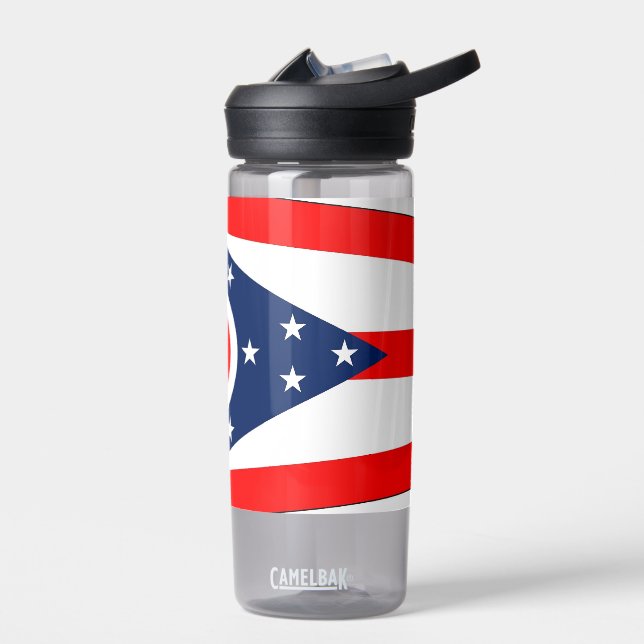 Water bottle with flag of Ohio, U.S. (Left)