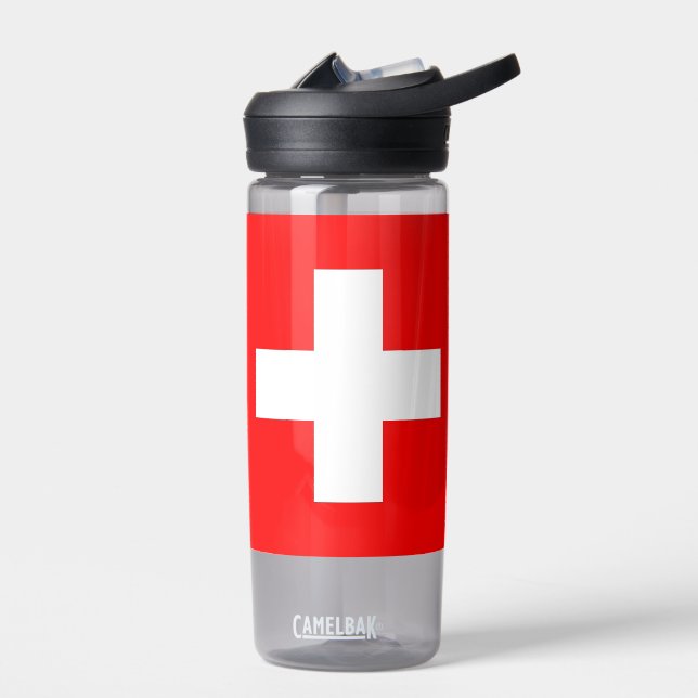 Water bottle with flag of Switzerland (Left)