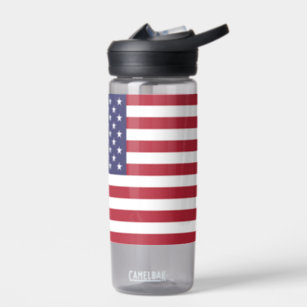 Water bottle with flag of U.S.