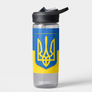 Water bottle with flag of Ukraine