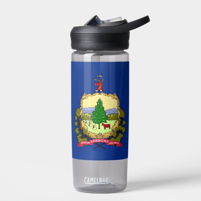 Water bottle with flag of Vermont State, U.S. (Left)