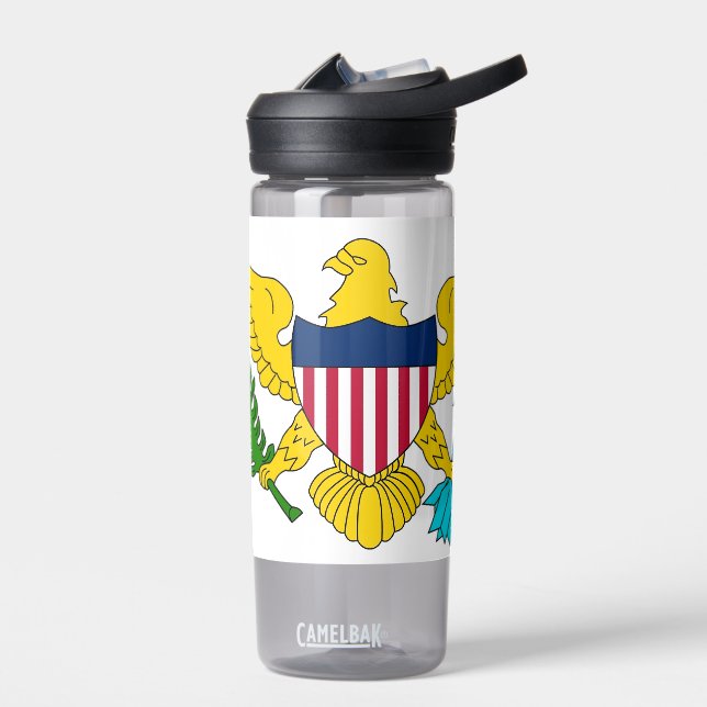 Water bottle with flag of Virgin Islands, U.S. (Left)