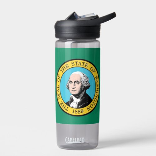 Water bottle with flag of Washington US