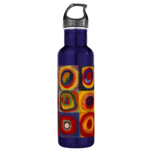 Water Bottle with Kandinskys Squares and Circles