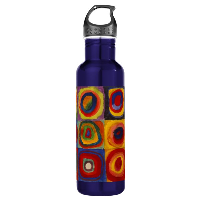 Water Bottle with Kandinsky's Squares and Circles (Front)