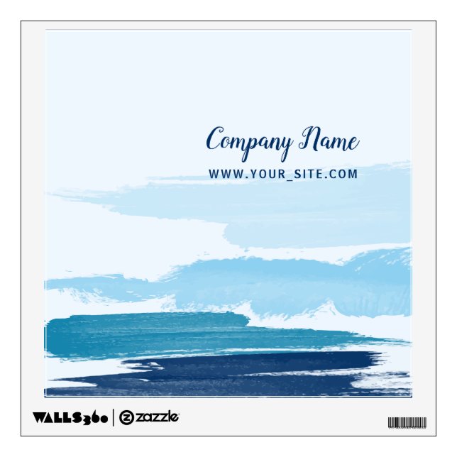 Water Brushstrokes Square Wall Sticker (Front)