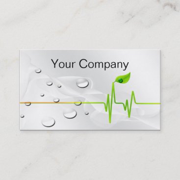 Water bubbles green business Cards