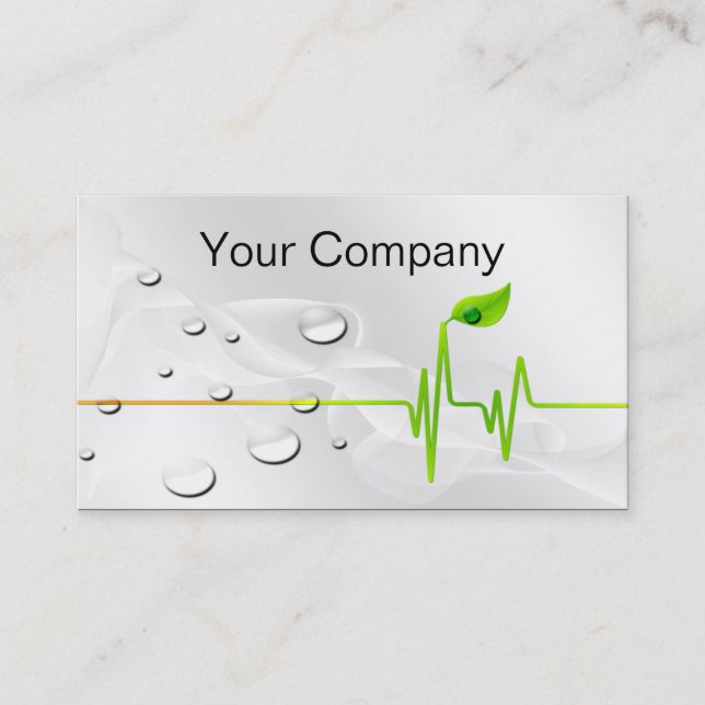 Water bubbles green business Cards (Front)