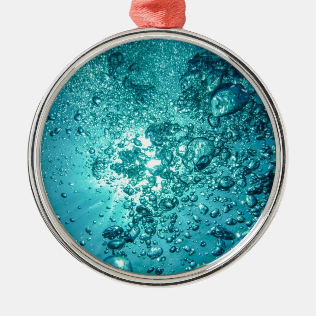 Water Bubbles Metal Ornament (Front)