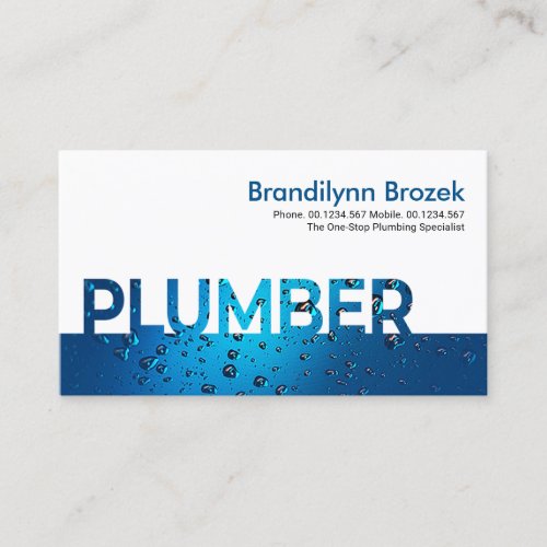 Water Bubbles Plumber Signage Business Card