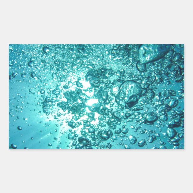 Water Bubbles Rectangular Sticker (Front)