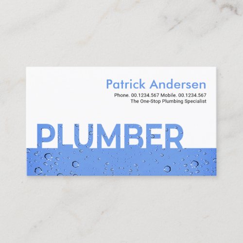 Water Bubbles Waterdrop Plumber Signage Business Card