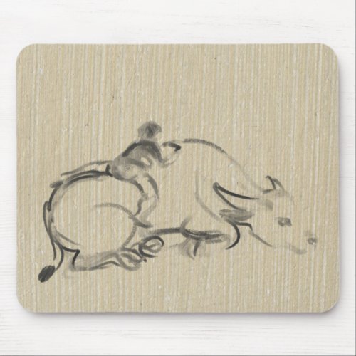 Water Buffalo Child Chinese Ox Year 2021 MouseP Mouse Pad