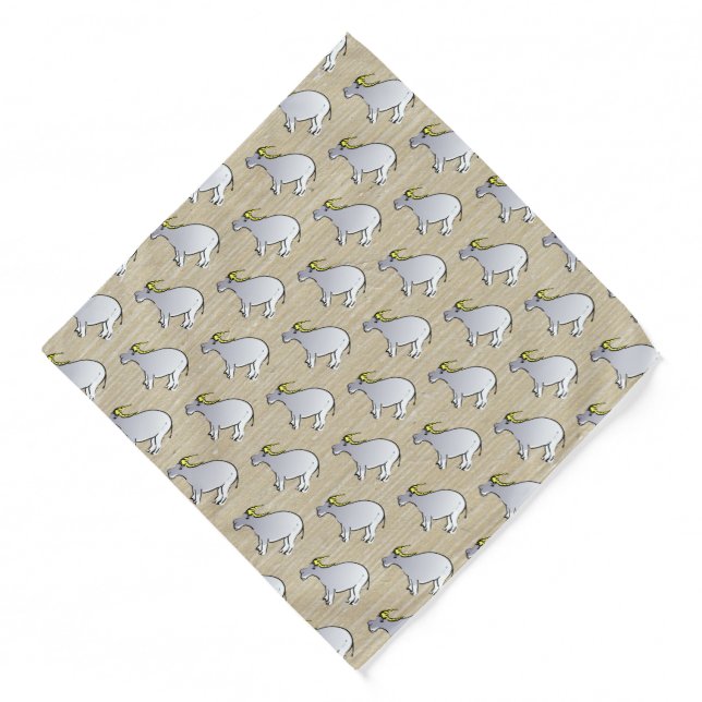 Water Buffalo Illustration Chinese Ox Year Bandana (Front)