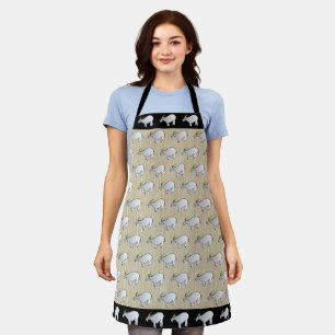 Water Buffalo Illustration Chinese Ox Year MAp Apron