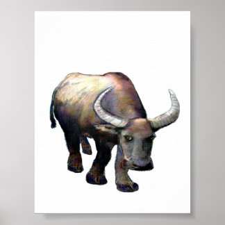 Water Buffalo Ox China Colossal Giclée jGibney Poster
