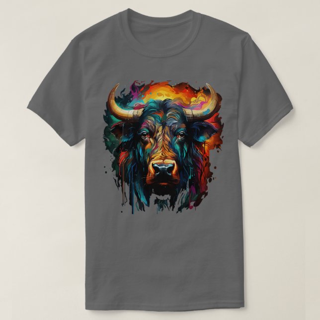 Water Buffalo Rainbow T-Shirt (Design Front)