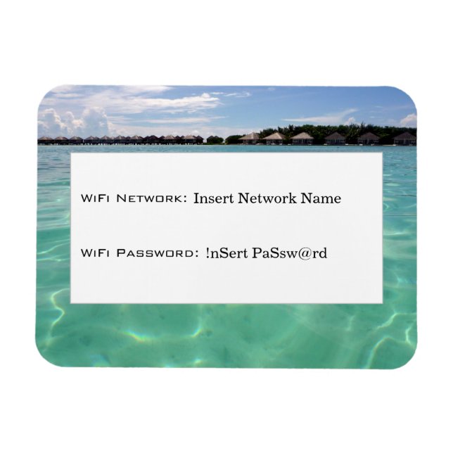 water bungalows wifi details magnet (Horizontal)