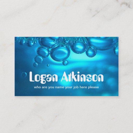Customizable water business card