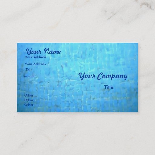 Customizable Water Business Card