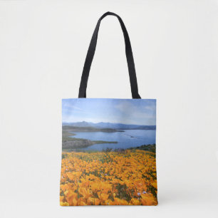 Water   California Lake With Golden Poppies Tote Bag