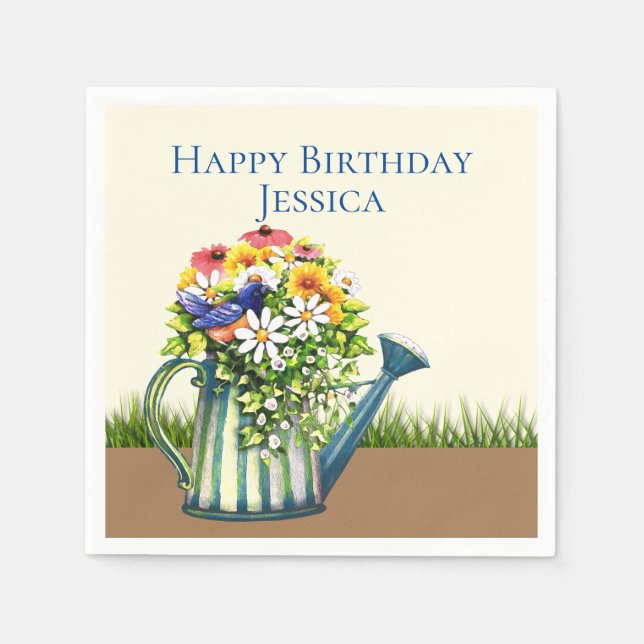 Water Can with Wildflowers Napkins (Front)