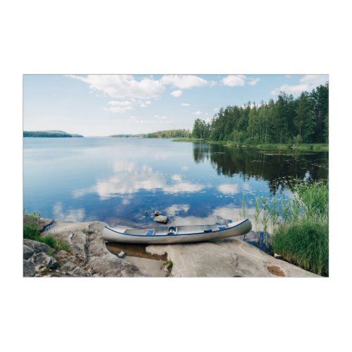 Water  Canoe on Lake in Sweden Acrylic Print
