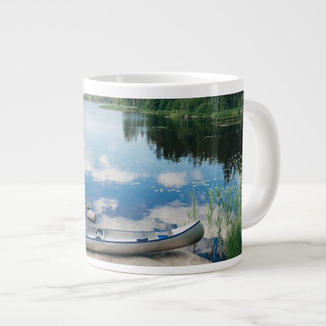 Water | Canoe on Lake in Sweden Giant Coffee Mug (Front Right)