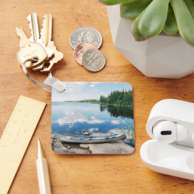 Water | Canoe on Lake in Sweden Keychain (Desk)