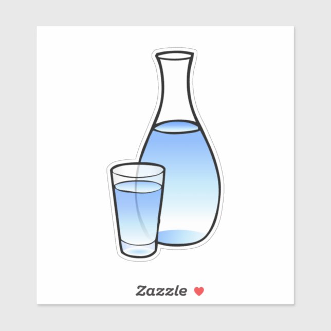 Water Carafe with a glass of water Sticker (Sheet)