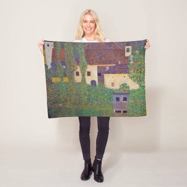 Water Castle, Gustav Klimt Fleece Blanket (In Situ)