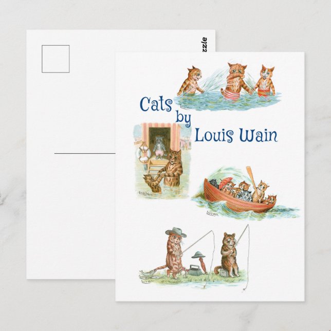 Water Cats by Louis Wain Postcard (Front/Back)