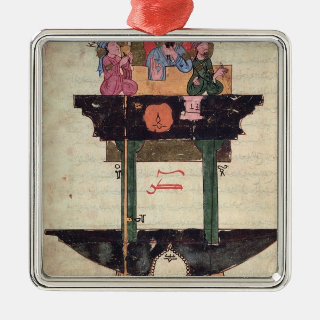 Water clock with automated figures metal ornament (Front)