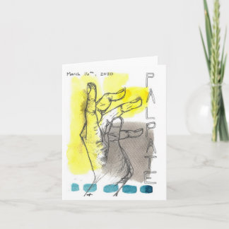 Water Color and Ink Hands and Words Greeting Card