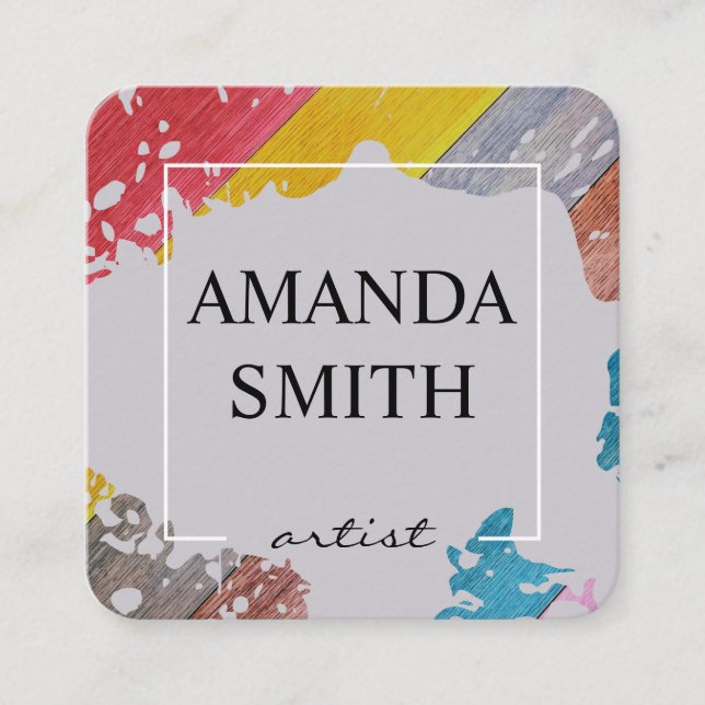 Water Color | Artist Square Business Card (Front)