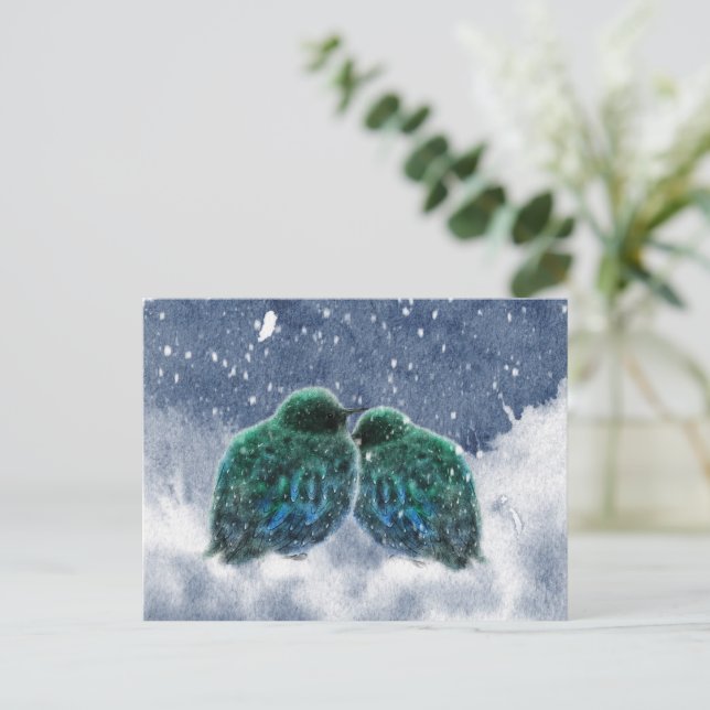 Water Color Birds postcard (Standing Front)