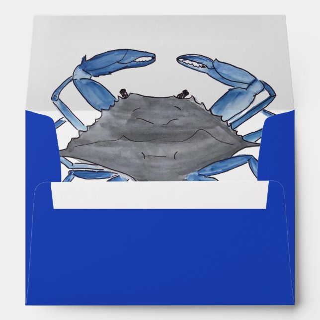 Water Color Blue Crab Surprise Envelope (Back (Bottom))