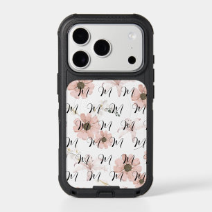 Water Color Blush Pink Flowers Art Monogram iPhone 17 Pro Case