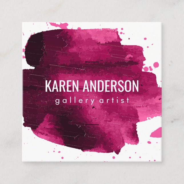 Water Color (brushed) Square Business Card (Front)