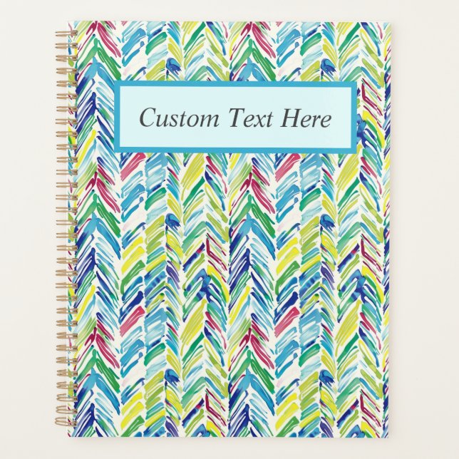 Water Color Chevron Pattern Design with Bold Brush Planner (Front)