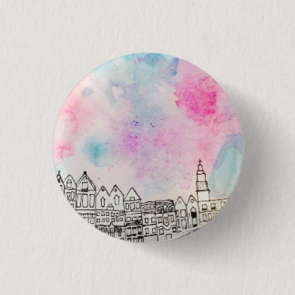 Water Color City Badge Button