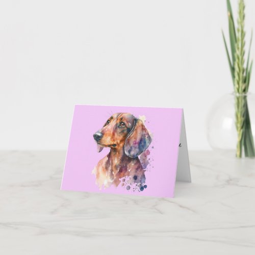 Water Color Dachshund  All Occasion Greeting Card