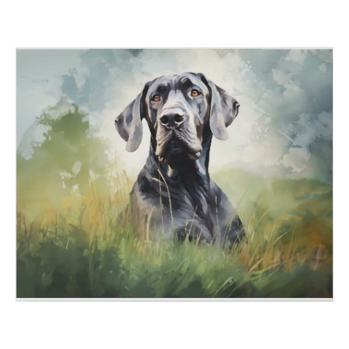 Water Color Dane 4 Faux Canvas Print