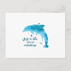 Water color dolphin postcard