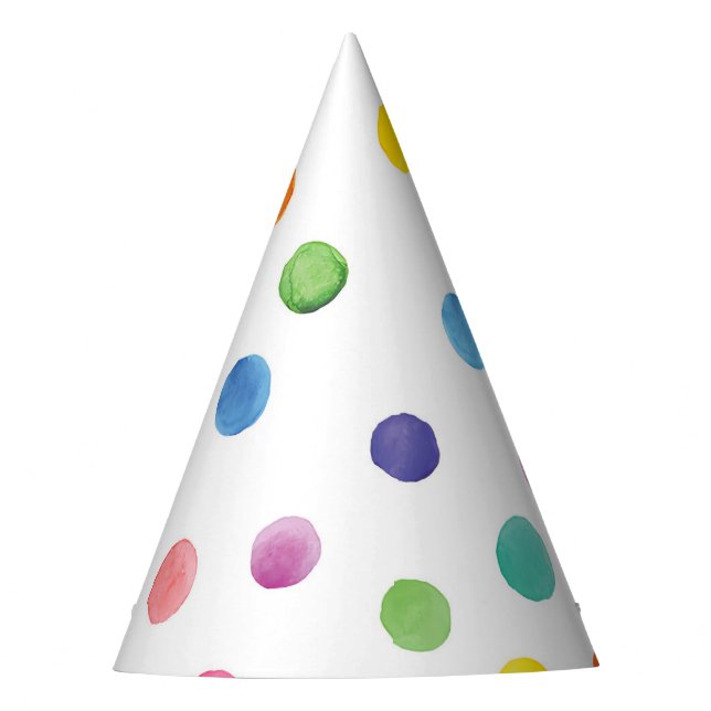 Water Color Dots Party Hat (Front)