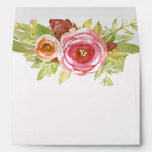 Water Color Floral Bouquet Envelope