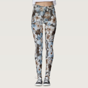 Water Color Floral Painting Pattern Leggings
