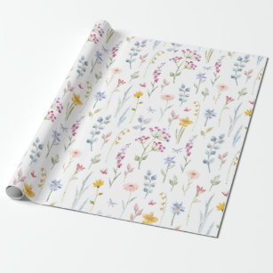 Water Color Floral Pattern  Wrapping Paper